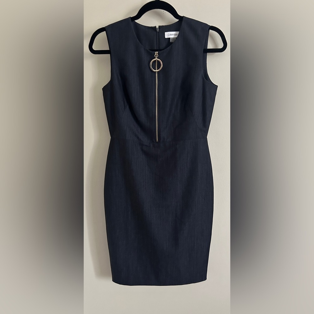 Calvin Klein Denim Sleeveless Sheath Dress Petite Size 6P